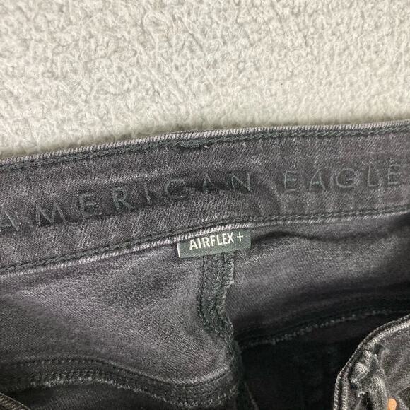 American‎ Eagle Airflex+ Skinny Black Jeans Men's 29x32 Stretch Five-Pocket Zip - Picture 2 of 11